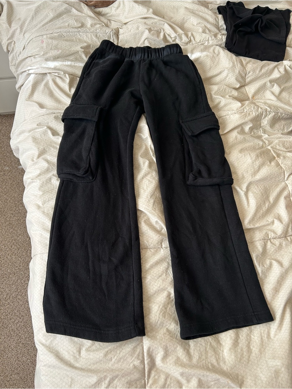 Black cargo sweatpants